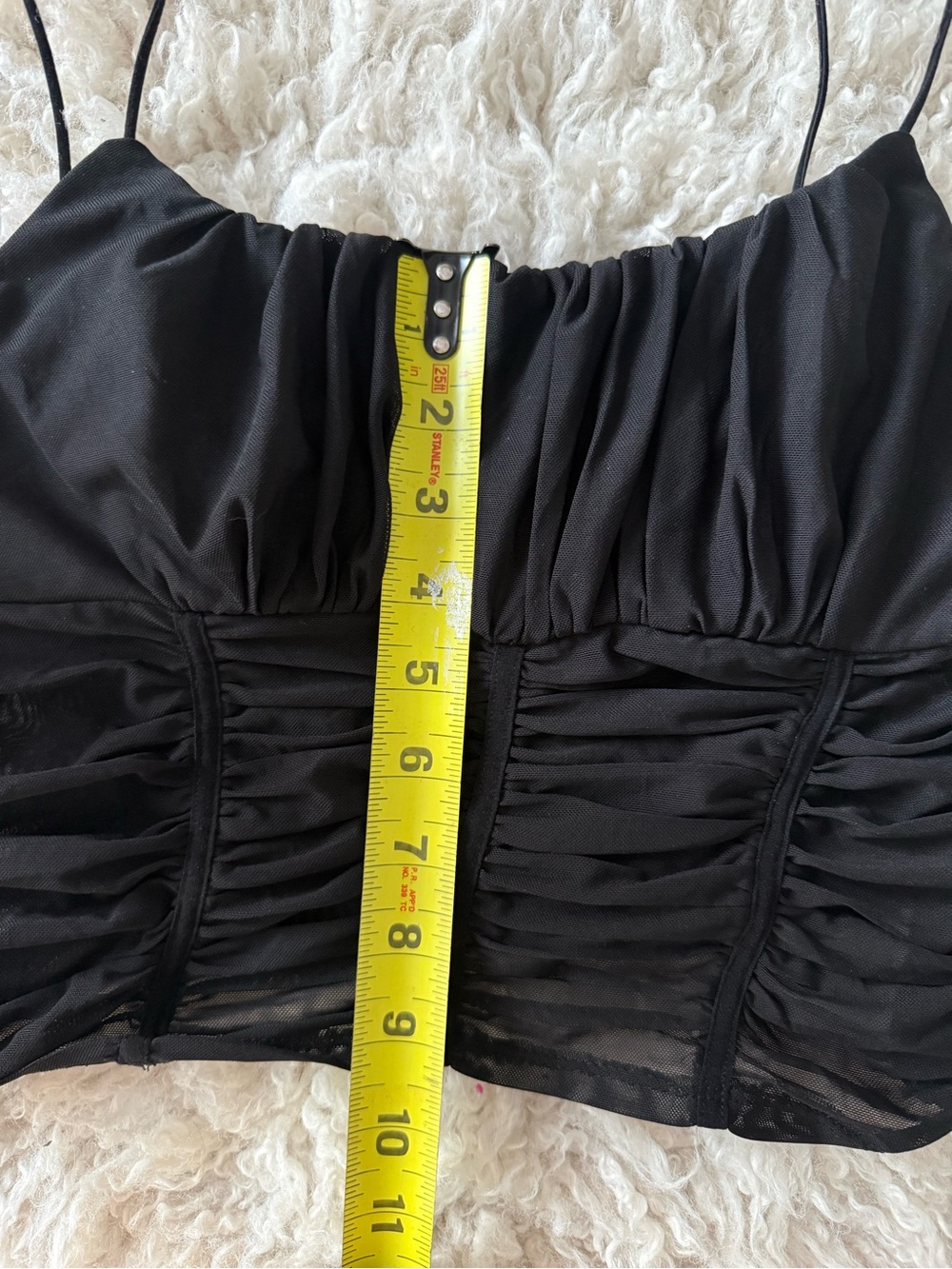 Princess Polly Black Ruched Crop Cami  / 90’s Edgy/ Dark Feminine / Alternative - Picture 11 of 13